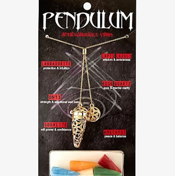 pendulum interchangeable stones gold adjustable - Picture 1 of 3